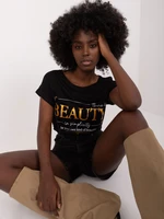 Black women's viscose T-shirt SUBLEVEL