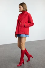 Trendyol Red Button Detailed Soft Texture Regular Short Jacket Coat