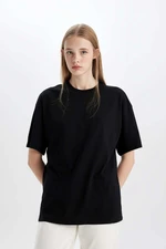 DEFACTO 100% Cotton Wide Cut Crew Neck Basic T-Shirt