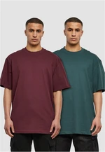 Men's Tall Tee 2-Pack Burgundy and Bottle Green T-Shirts