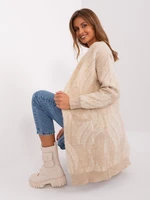 Light beige soft cardigan with pockets