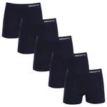 5PACK Men's Boxer Shorts Nedeto Seamless Bamboo Blue