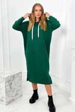 Long green dress with hood