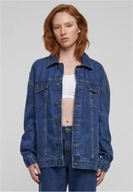 Women's oversized denim jacket from the 90s - navy blue