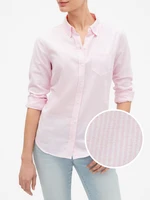 GAP Košeľa fitted boyfriend shirt in oxford Ružová