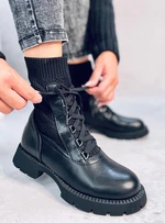 Stiefeletten mit Stoffobermaterial Schwarz