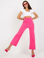 Dark pink women's high waisted suit trousers