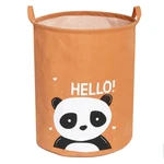 Koš na hračky, bavlna, Hello Panda, hnědý -  43 L