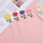 Rose Metal Bookmark Cute Coloring Embossing Bookmark Book Page Marker Valentine's Day Gifts Office School Supplies