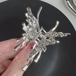 Korean Hair Claw Metal Simulation Butterfly Hairpin for Women Girl Headdress Rhinestone Clip Hold Hair Accessories