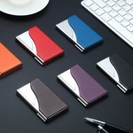 New Pocket Business Card Case Fashion Portable Storage Folder Stainless Steel ID Name Card Box for Men Women Office Supplies