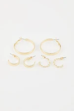 DEFACTO Woman's 3-Piece Gold Hoop Earrings