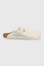 Semišové pantofle Birkenstock Boston bílá barva, 1024731-White