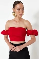 Trendyol Red Crop Woven Bustier