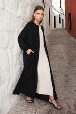 Trendyol Black Mevlana Model Woven Thin Crepe Cap & Ferace & Abaya