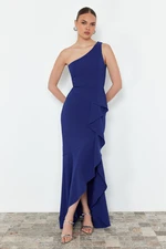 Trendyol Saks Flounce Single Sleeve Woven Long Evening Dress