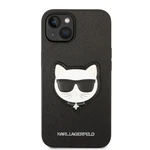 Zadní kryt Karl Lagerfeld PU Saffiano Choupette Head pro Apple iPhone 14 Plus, černá