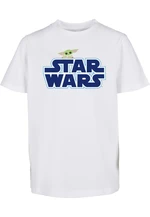 Children's T-shirt with blue Star Wars logo white