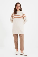 Trendyol Stone Double Striped Knitwear Sweater