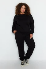 Trendyol Curve Black Thick Fleece Knitted Tracksuit Set