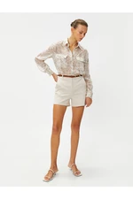 Koton Pocket Belt Mini Shorts Cotton