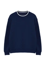 Trendyol Indigo Premium Oversize/Wide Cut Collar Knitwear Tape Detailed Sweatshirt