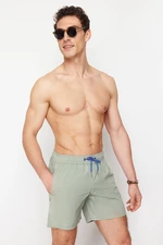 Trendyol Light Khaki Basic Standard Length Swim Shorts