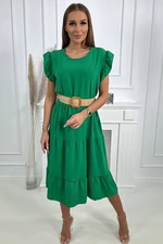 Dress with ruffles green