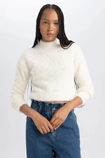 DEFACTO Relaxed/normal Pattern Fluffy Soft Textured Half Turtleneck Knitwear Sweater