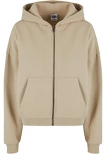 Women's Boxy Zip Hoody - Beige