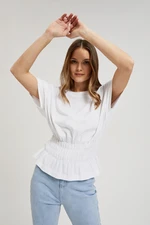 Women's blouse with elastic waistband MOODO - white