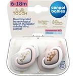 Canpol babies Set symetrických silikónových cumlíkov Light touch 6 - 18 m Royal Baby ružový