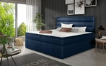 Elegantní box spring postel Barone 180x200, modrá