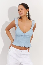 Cool & Sexy Women's Blue Gippie Crop Top