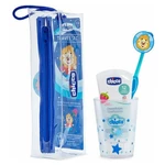 CHICCO Set péče o zuby travel modrý od 3 let