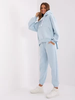 Light blue tracksuit with kangaroo sweatshirt