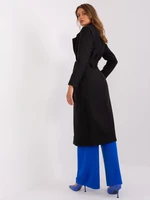 Black coat with tied belt OCH BELLA