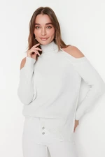 Trendyol Ecru Glittery Window/Cut Out Detailed Knitwear Sweater