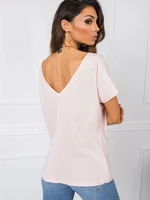 T-shirt with back neckline in light pink