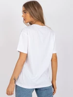 White loose T-shirt with application and print