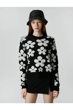 Koton Floral Sweater Knitted Crew Neck Long Sleeve