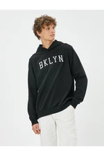 Koton Hoodie College Sweatshirt Slogan Embroidered Long Sleeve