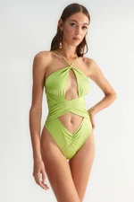 Trendyol X Zeynep Tosun Light Green Window/Cut Out Detailed Swimsuit