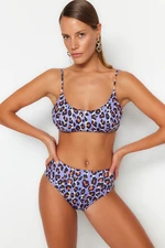 Trendyol Animal Print High Waist Bikini Bottoms with Regular Legs