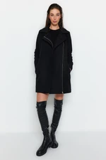 Trendyol Black Mono Closed Wool Cachet Coat