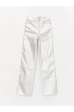 LC Waikiki Leather Look Standard Fit Women's Trousers