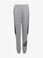 Šedé klučičí žíhané tepláky adidas Performance - unisex