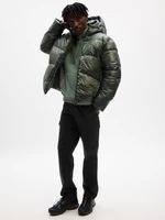 Green Men's Winter Quilted Hooded Jacket GAP