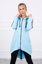 Zipped back sweatshirt cyan