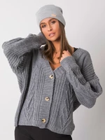 RUE PARIS Grey plain beanie